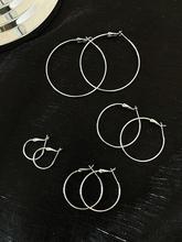 2025New Trendy Summer Silver Large Hoop Black Thin Hoop European and American Style Elegant Gold Versatile Earrings
