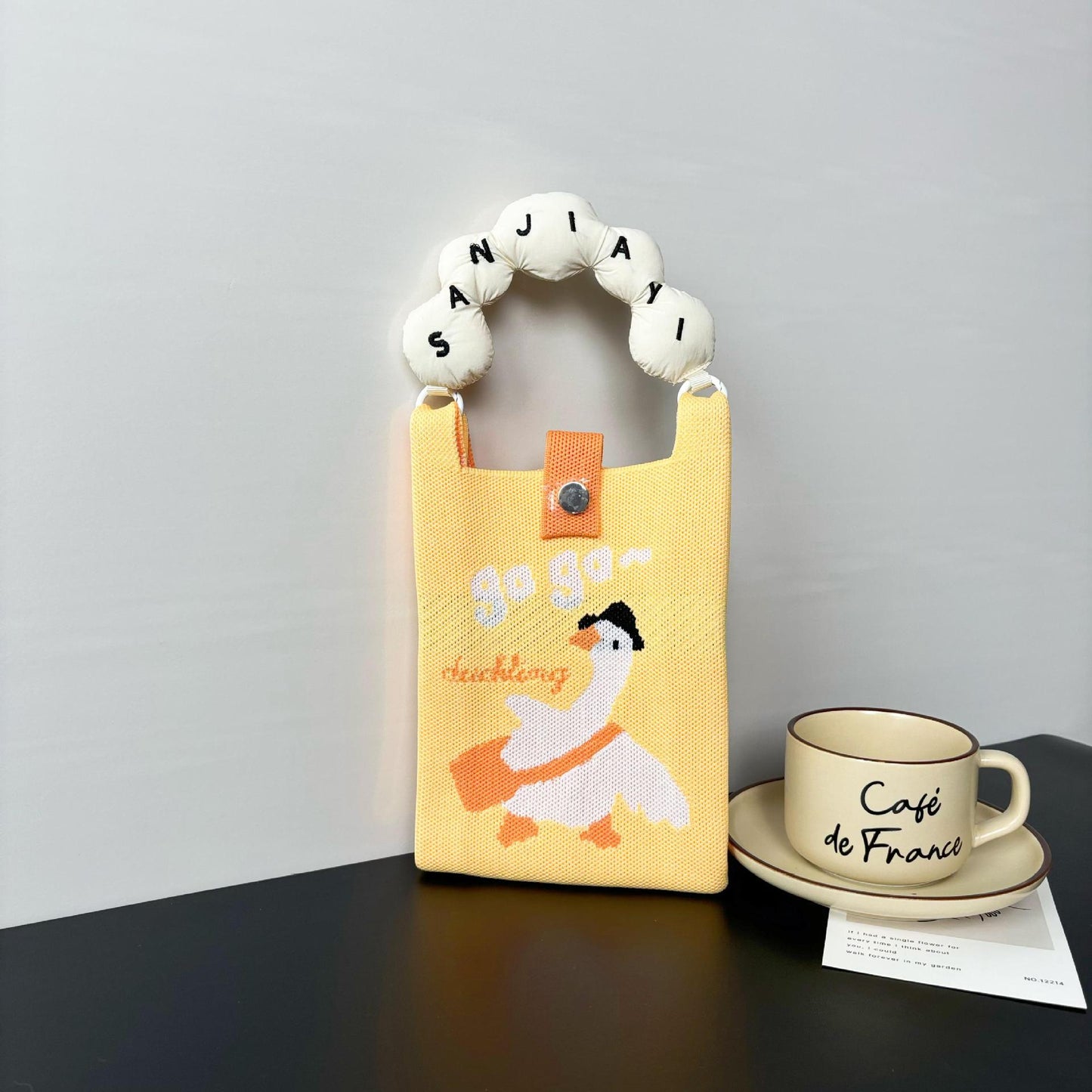 Advanced Sense Ins New Phone Bag Cute Cartoon Knitted Bag Niche Design Trendy Shoulder Crossbody Shoulder Bag