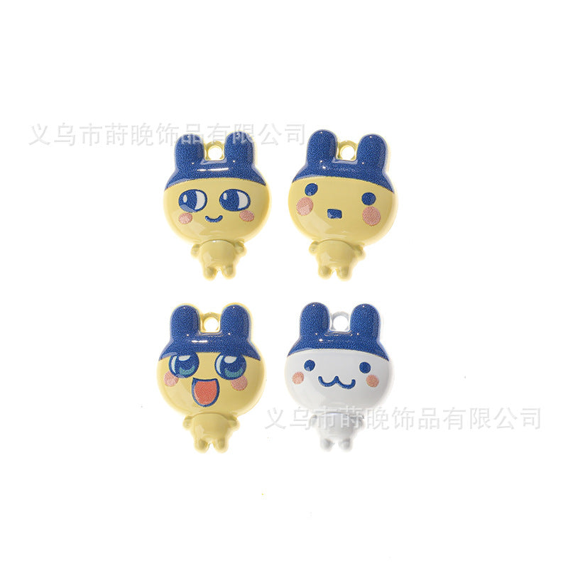 Zinc Alloy Painted Cute Cartoon Tamagotchi Pendant diy Mobile Phone Chain Keychain Bracelet Jewelry Accessories