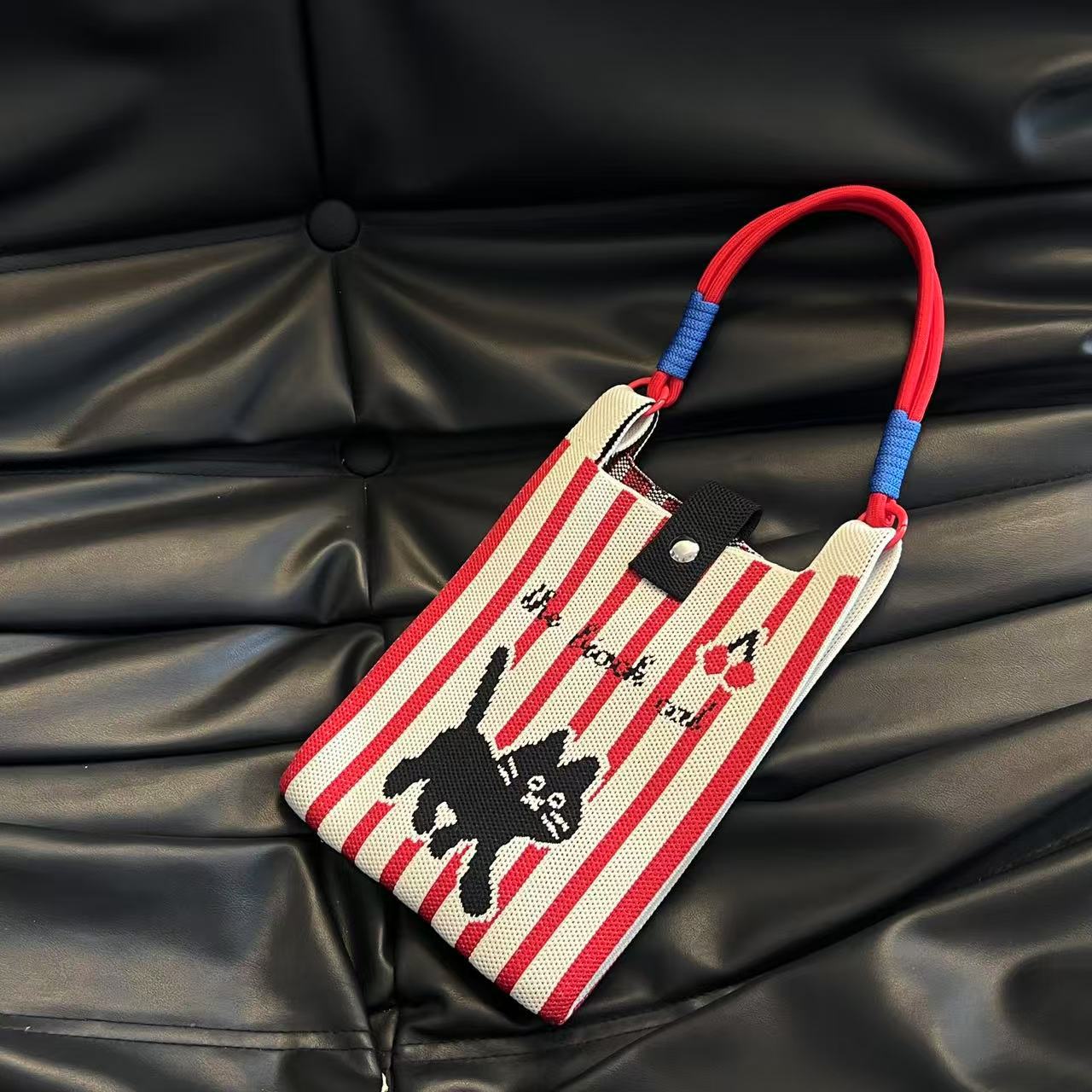 Cute Candy Color Phone Bag Korean Version Mini Knitted Bag Design Handheld Multi-use Cartoon Versatile Storage Bag Wholesale