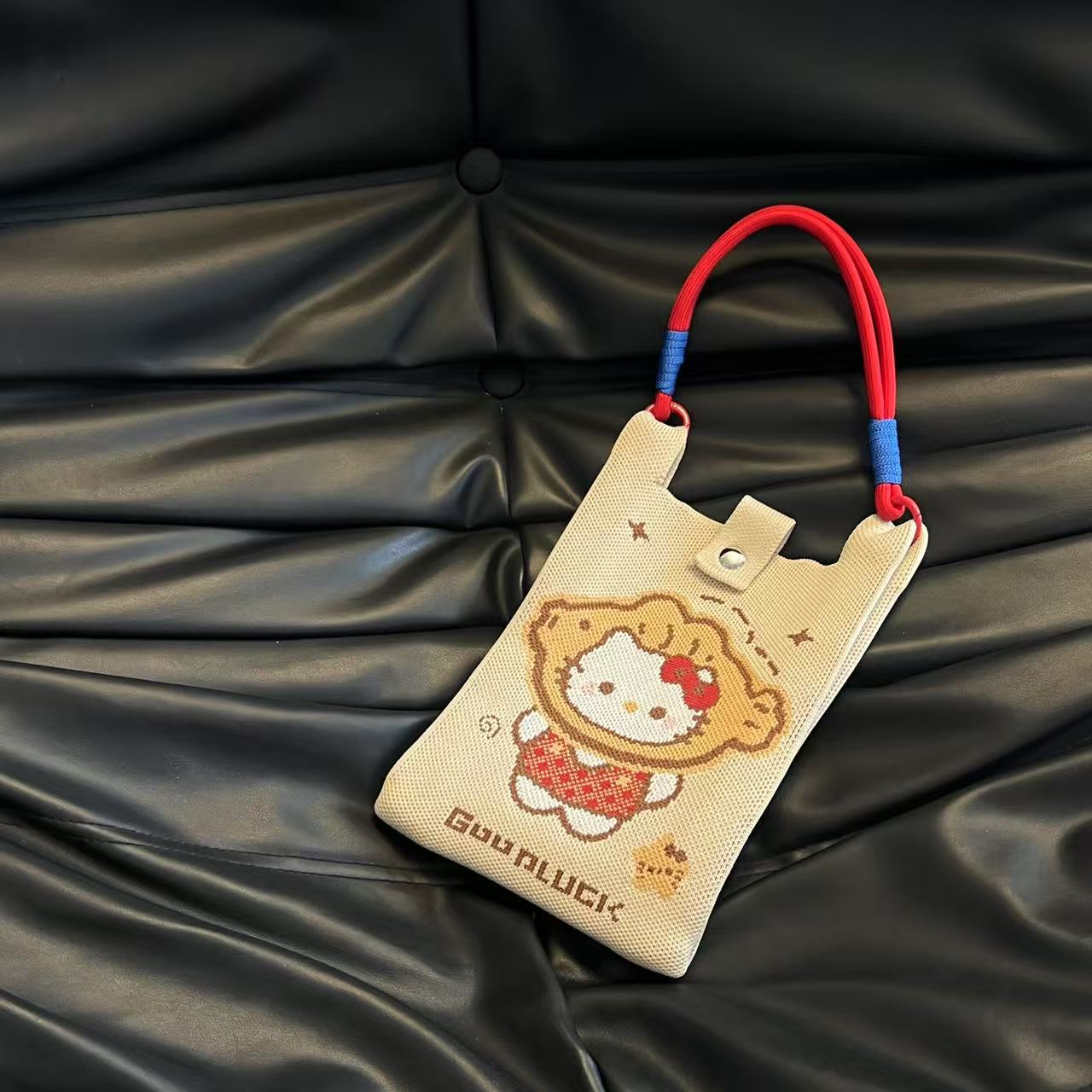 Cute Candy Color Phone Bag Korean Version Mini Knitted Bag Design Handheld Multi-use Cartoon Versatile Storage Bag Wholesale