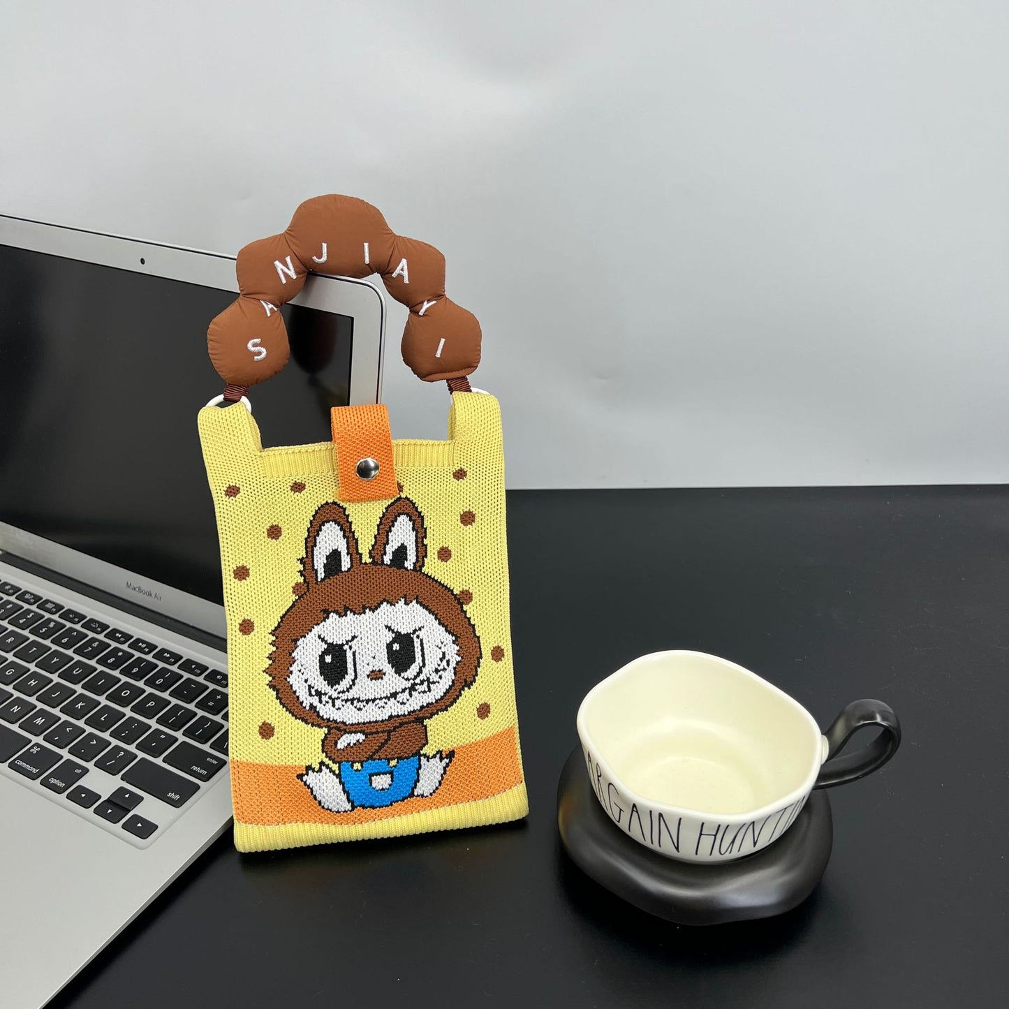 Cute Candy Color Phone Bag Korean Version Mini Knitted Bag Design Handheld Multi-use Cartoon Versatile Storage Bag Wholesale
