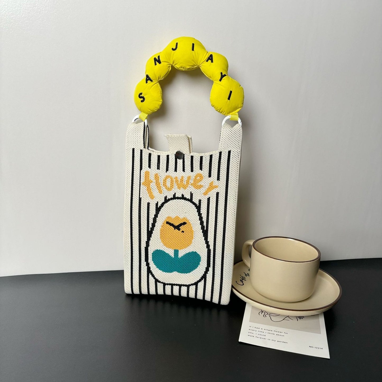 Advanced Sense Ins New Phone Bag Cute Cartoon Knitted Bag Niche Design Trendy Shoulder Crossbody Shoulder Bag