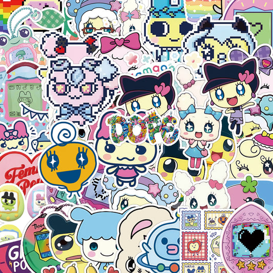 50 Tamagotchi Stickers Classic Game Console Cute Patterns Stickers for Luggage and Planner Decoration
