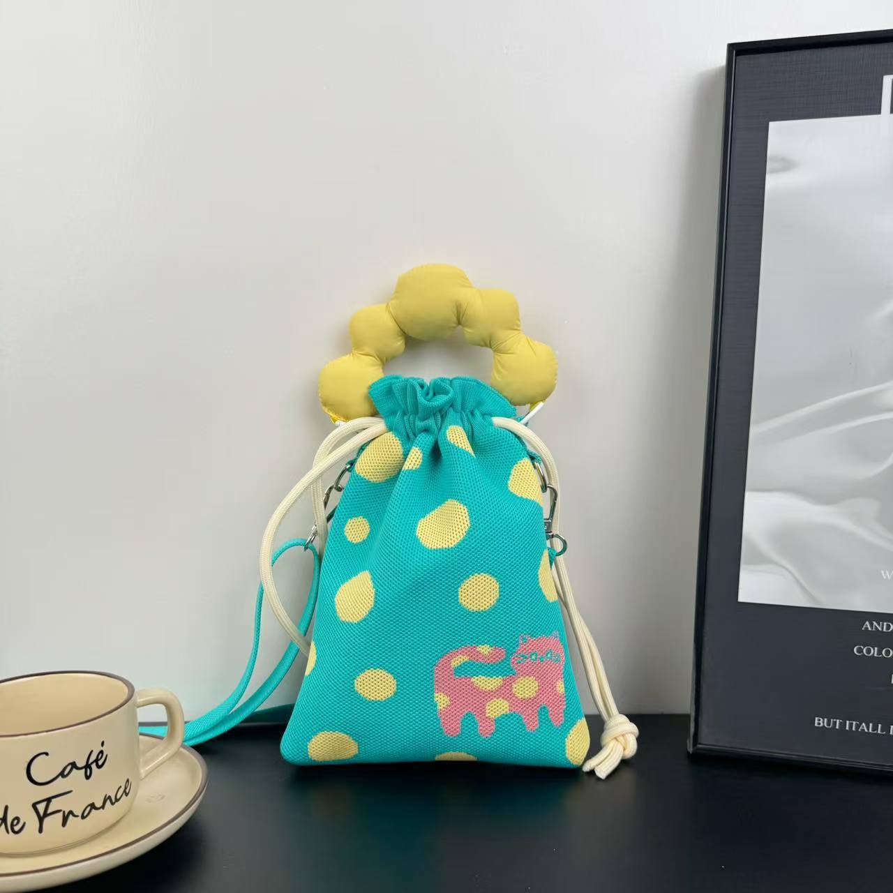 Advanced Sense Ins New Phone Bag Cute Cartoon Knitted Bag Niche Design Trendy Shoulder Crossbody Shoulder Bag
