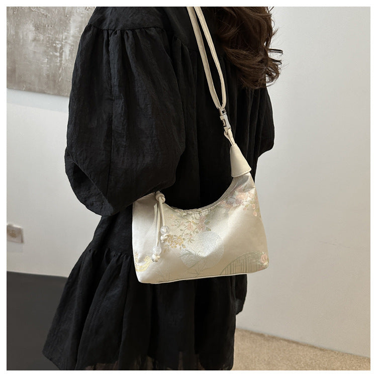 New Chinese Style Chinese Style Embroidery Bag for Women2025New Summer Commuting Crossbody Bag Niche Ancient Style Handheld Bucket Bag