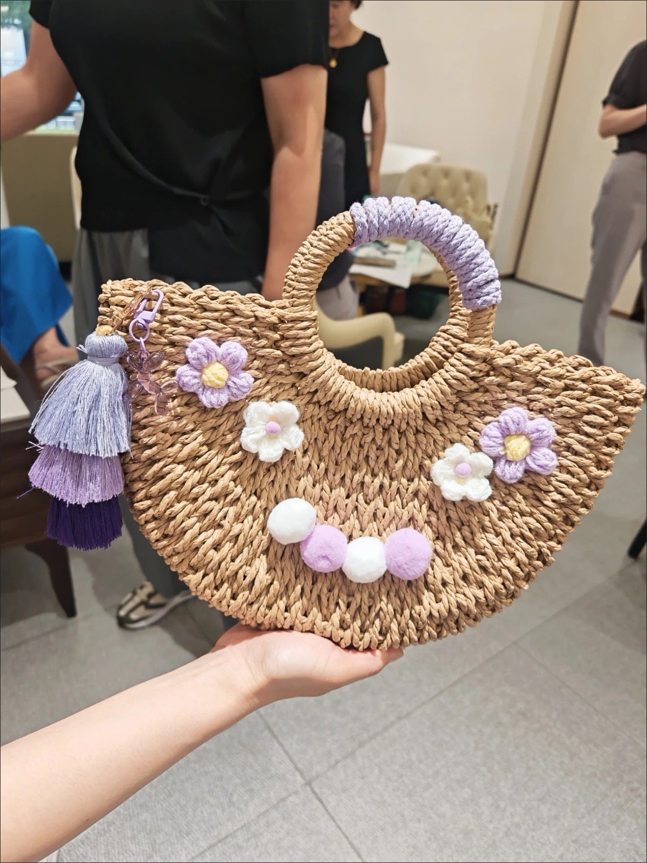 Original diy Handmade Seaside Vacation Letter Straw Bag Handheld Shoulder Paper Rope Women's Bag Straw Bag