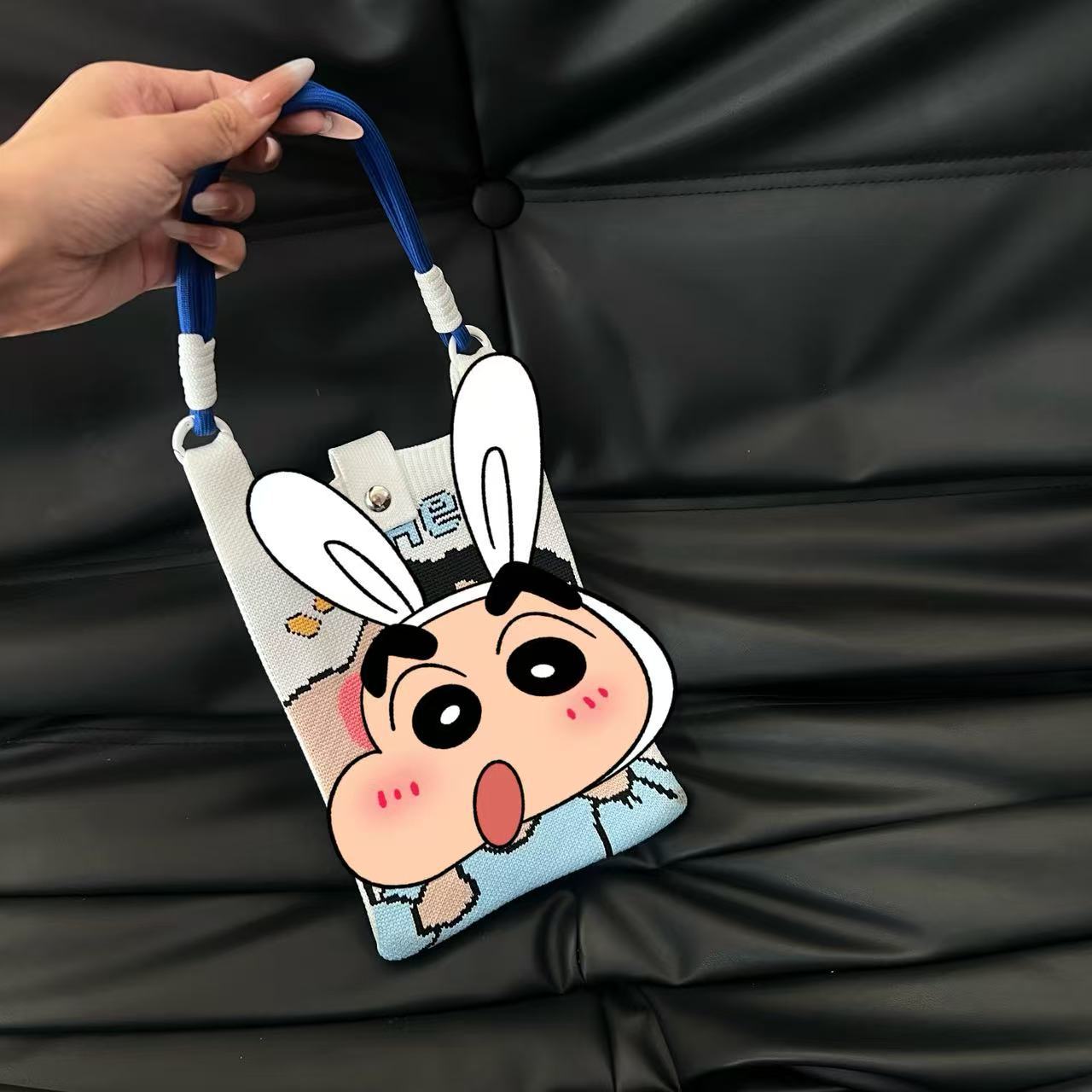 Cute Candy Color Phone Bag Korean Version Mini Knitted Bag Design Handheld Multi-use Cartoon Versatile Storage Bag Wholesale