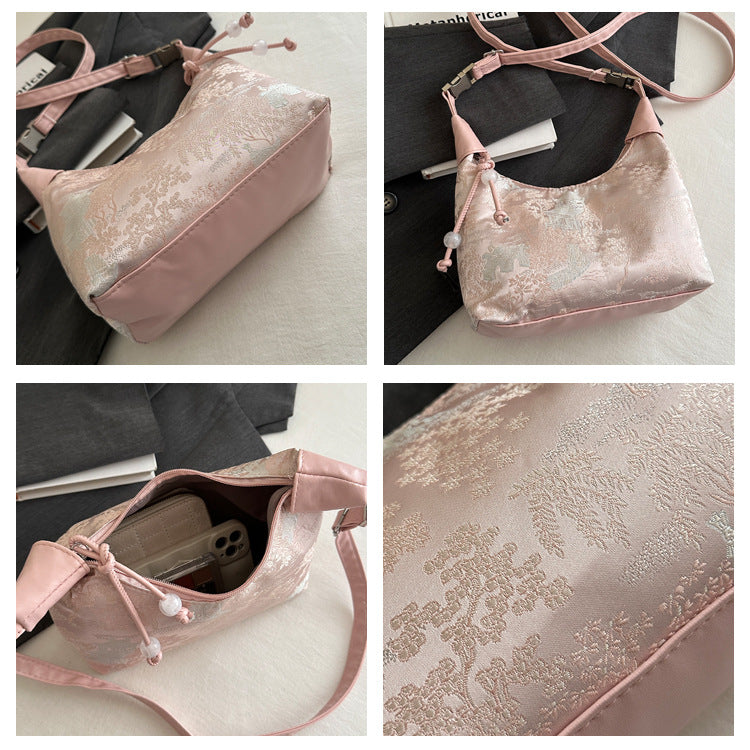 New Chinese Style Chinese Style Embroidery Bag for Women2025New Summer Commuting Crossbody Bag Niche Ancient Style Handheld Bucket Bag