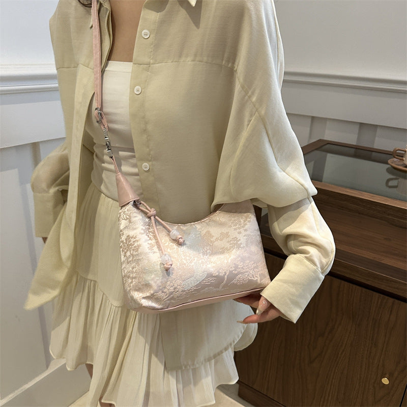 New Chinese Style Chinese Style Embroidery Bag for Women2025New Summer Commuting Crossbody Bag Niche Ancient Style Handheld Bucket Bag