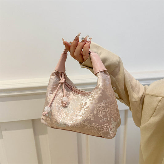 New Chinese Style Chinese Style Embroidery Bag for Women2025New Summer Commuting Crossbody Bag Niche Ancient Style Handheld Bucket Bag
