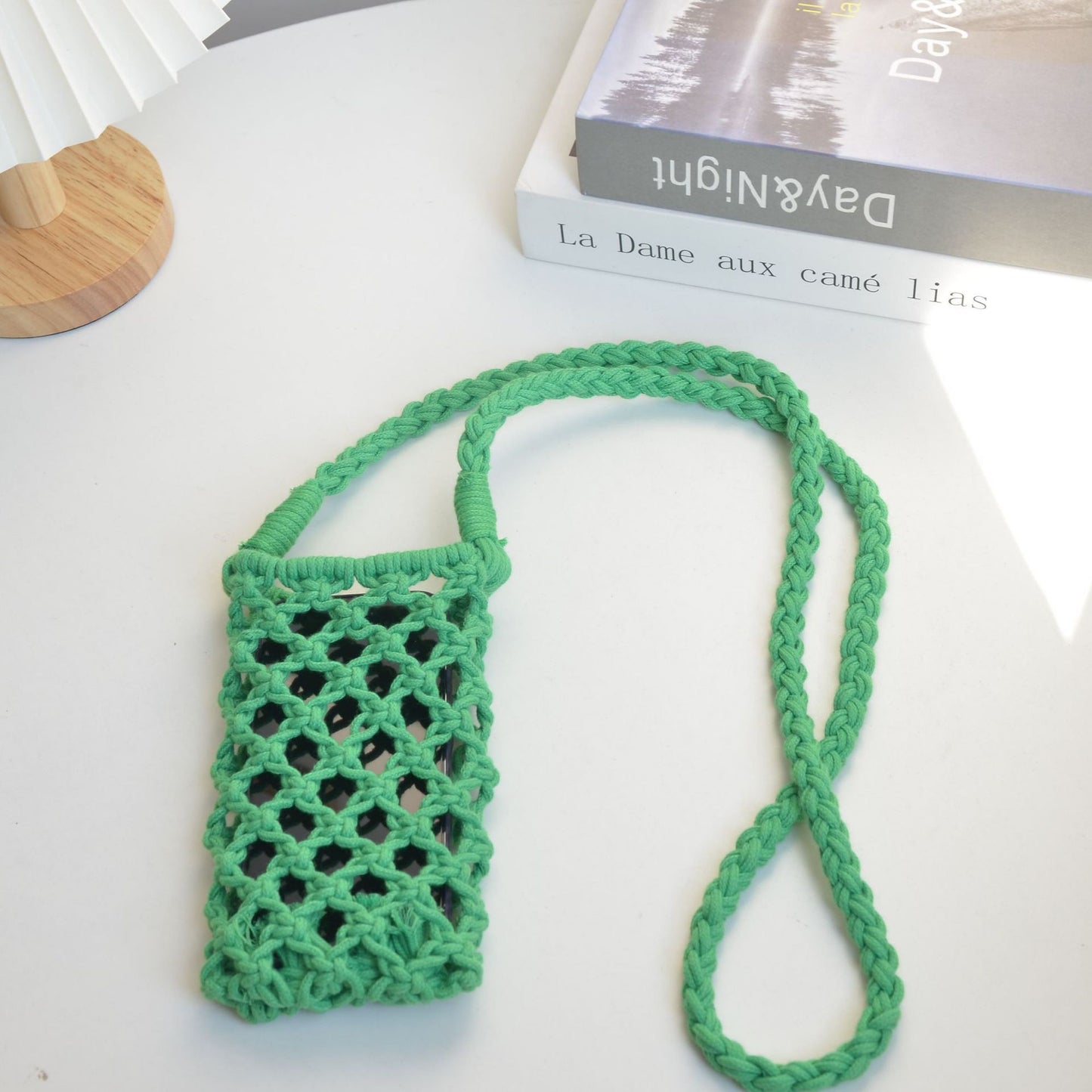Korean Style Cotton Thread Woven Hollow Mini Mobile Phone Bag fashion Diagonal Cross Bag Personality Colorful Versatile ins Wholesale of the same style