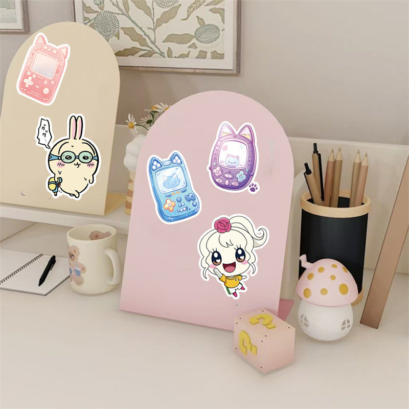 50 Tamagotchi Stickers Classic Game Console Cute Patterns Stickers for Luggage and Planner Decoration