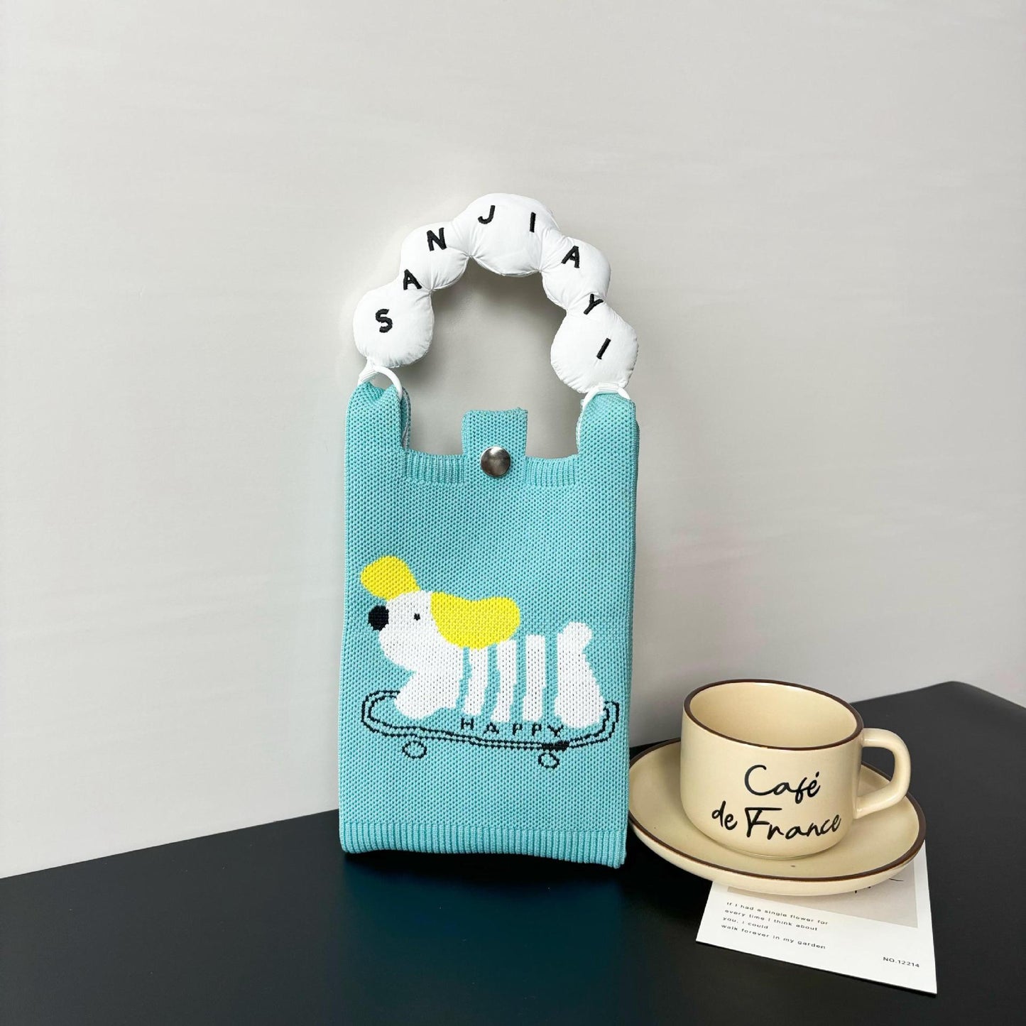 Advanced Sense Ins New Phone Bag Cute Cartoon Knitted Bag Niche Design Trendy Shoulder Crossbody Shoulder Bag