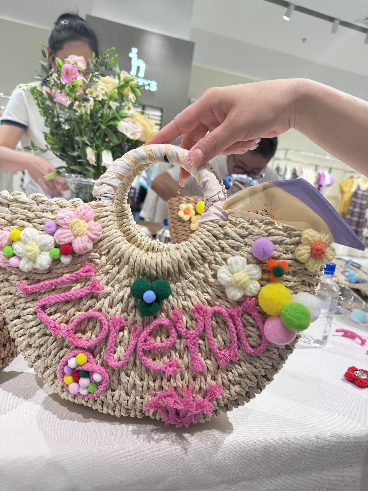 Original diy Handmade Seaside Vacation Letter Straw Bag Handheld Shoulder Paper Rope Women's Bag Straw Bag