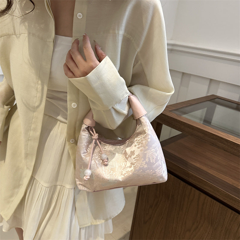 New Chinese Style Chinese Style Embroidery Bag for Women2025New Summer Commuting Crossbody Bag Niche Ancient Style Handheld Bucket Bag