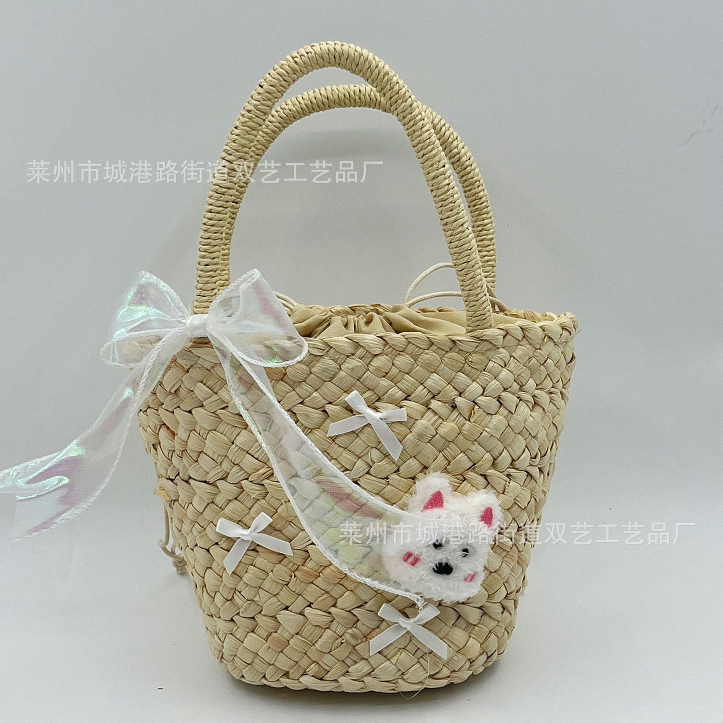 Original diy Handmade Seaside Vacation Letter Straw Bag Handheld Shoulder Paper Rope Women's Bag Straw Bag