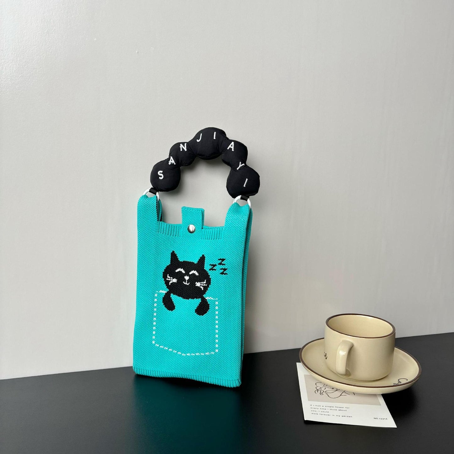 Advanced Sense Ins New Phone Bag Cute Cartoon Knitted Bag Niche Design Trendy Shoulder Crossbody Shoulder Bag