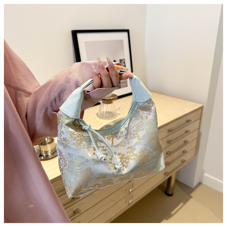New Chinese Style Chinese Style Embroidery Bag for Women2025New Summer Commuting Crossbody Bag Niche Ancient Style Handheld Bucket Bag