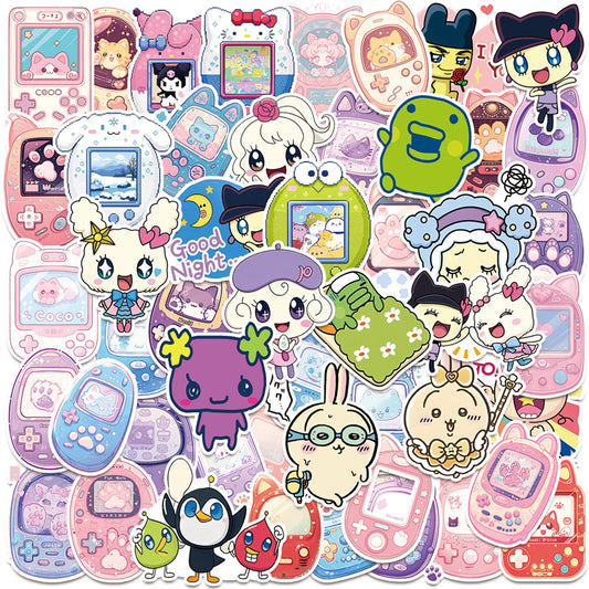 50 Tamagotchi Stickers Classic Game Console Cute Patterns Stickers for Luggage and Planner Decoration