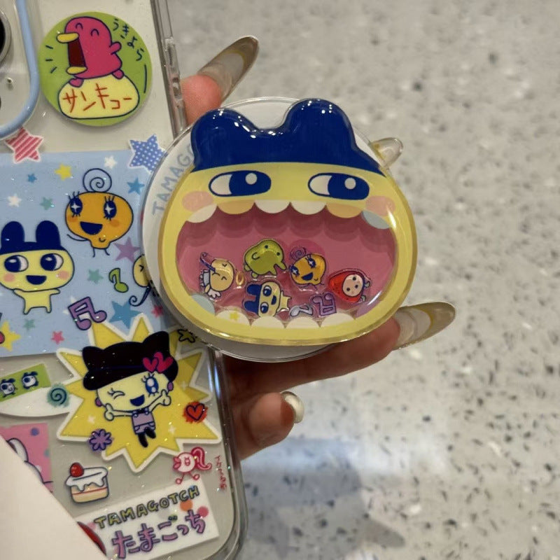 Creative Cartoon Full Screen Tamagotchi Stand Compatible with iPhone 16 Pro Max Apple 15 Phone Case 14 for Women