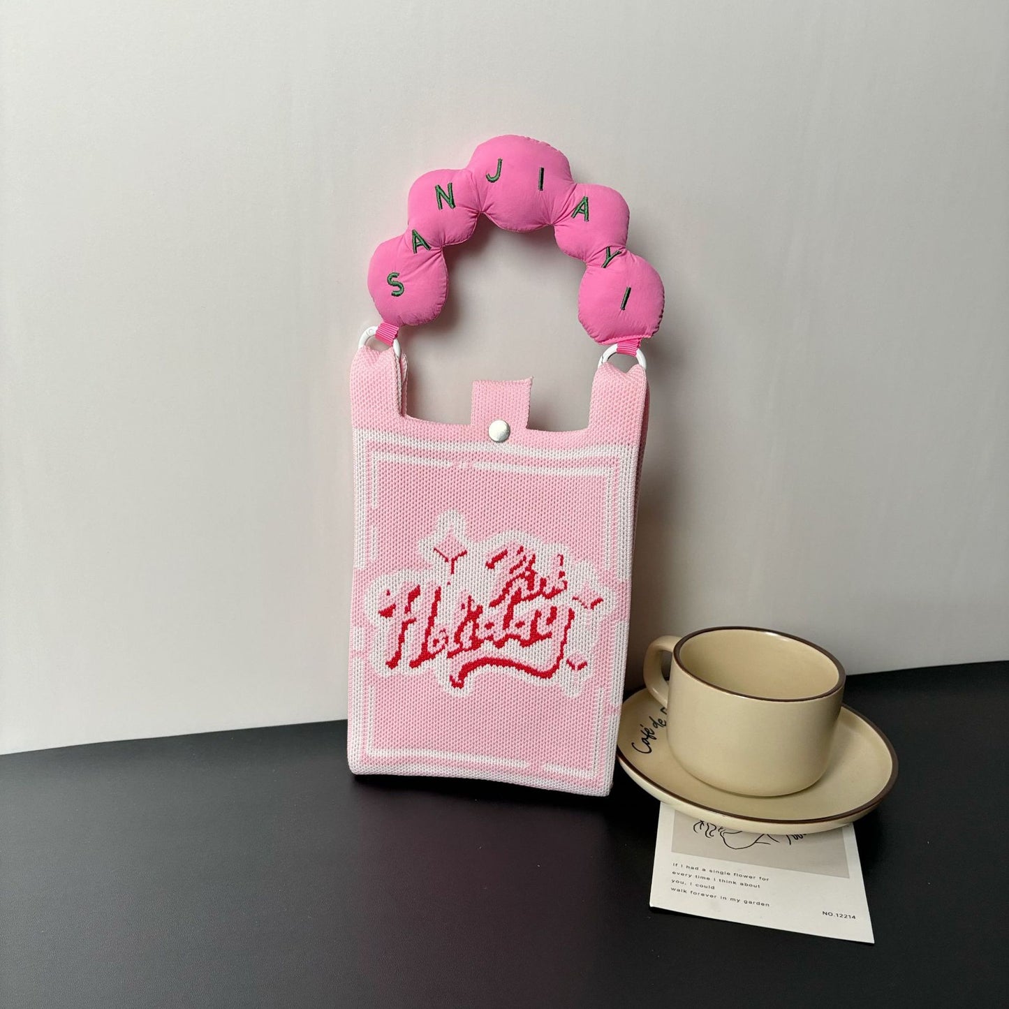 Advanced Sense Ins New Phone Bag Cute Cartoon Knitted Bag Niche Design Trendy Shoulder Crossbody Shoulder Bag