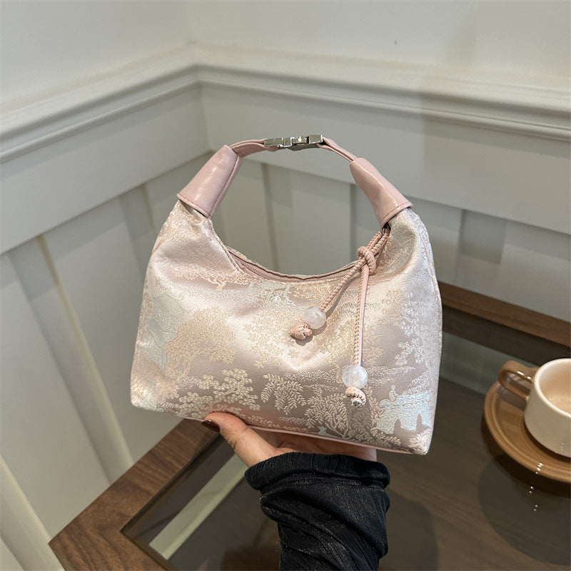 New Chinese Style Chinese Style Embroidery Bag for Women2025New Summer Commuting Crossbody Bag Niche Ancient Style Handheld Bucket Bag