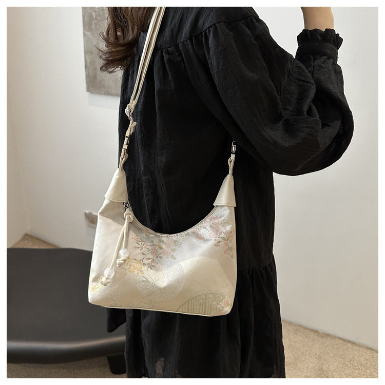 New Chinese Style Chinese Style Embroidery Bag for Women2025New Summer Commuting Crossbody Bag Niche Ancient Style Handheld Bucket Bag