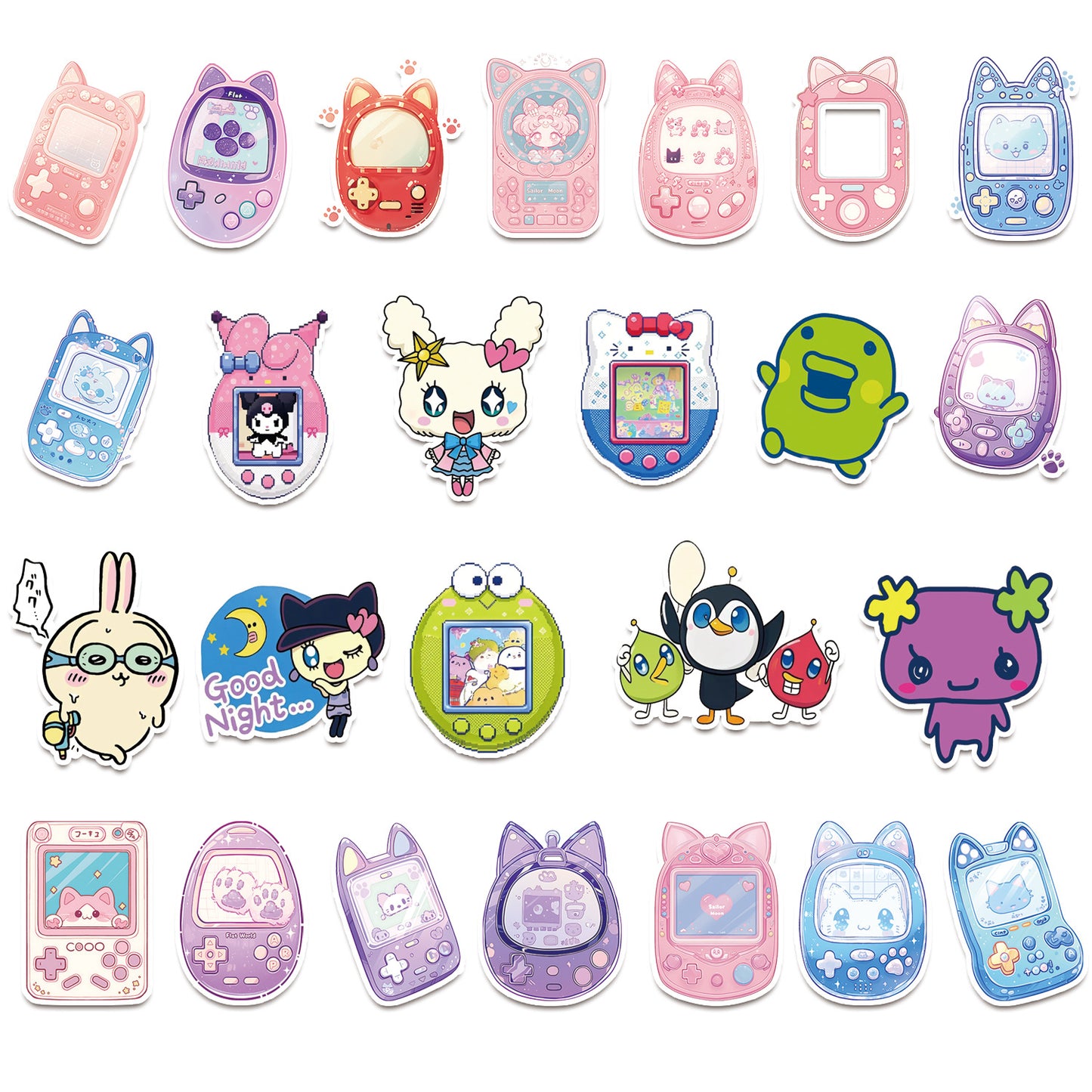 50 Tamagotchi Stickers Classic Game Console Cute Patterns Stickers for Luggage and Planner Decoration