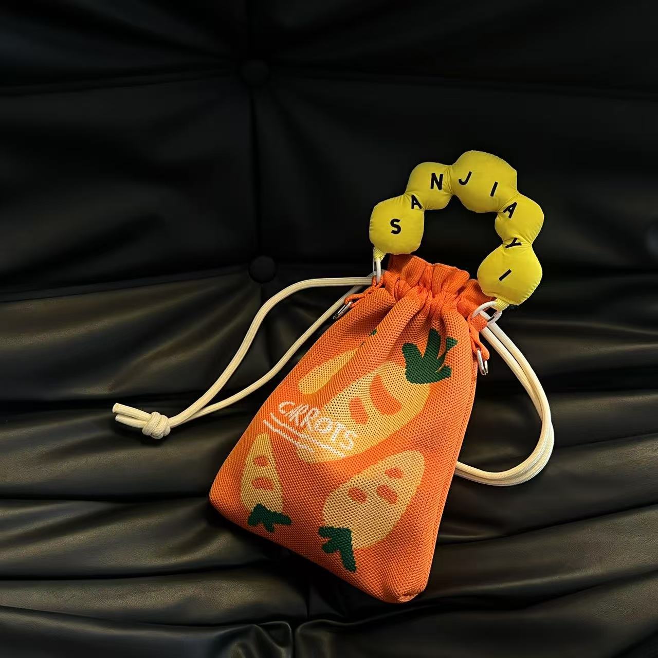 Cute Candy Color Phone Bag Korean Version Mini Knitted Bag Design Handheld Multi-use Cartoon Versatile Storage Bag Wholesale