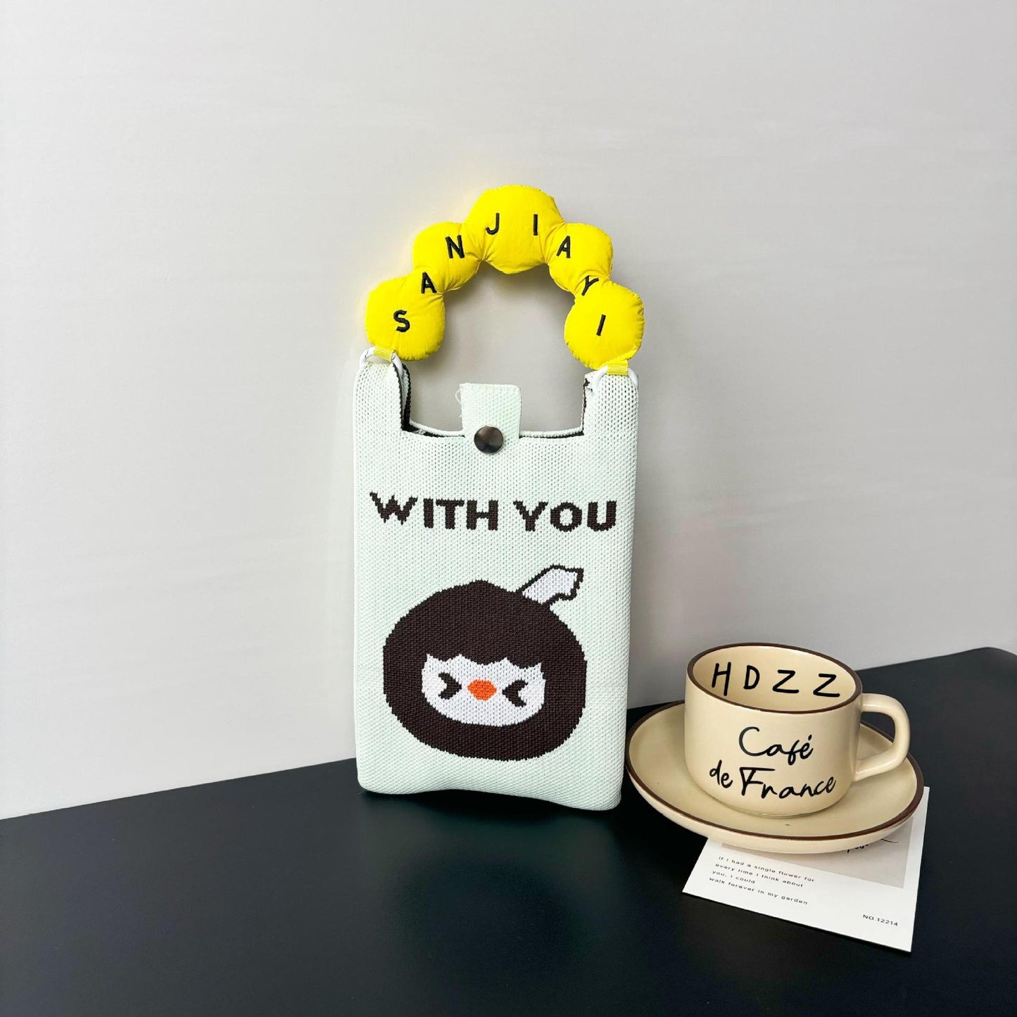 Advanced Sense Ins New Phone Bag Cute Cartoon Knitted Bag Niche Design Trendy Shoulder Crossbody Shoulder Bag