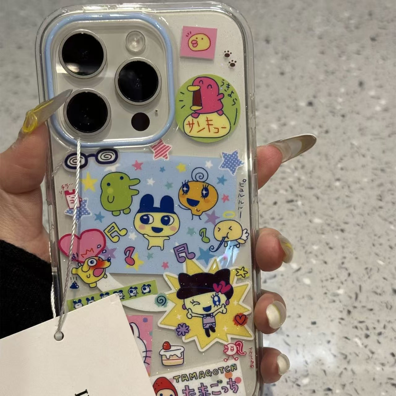 Creative Cartoon Full Screen Tamagotchi Stand Compatible with iPhone 16 Pro Max Apple 15 Phone Case 14 for Women